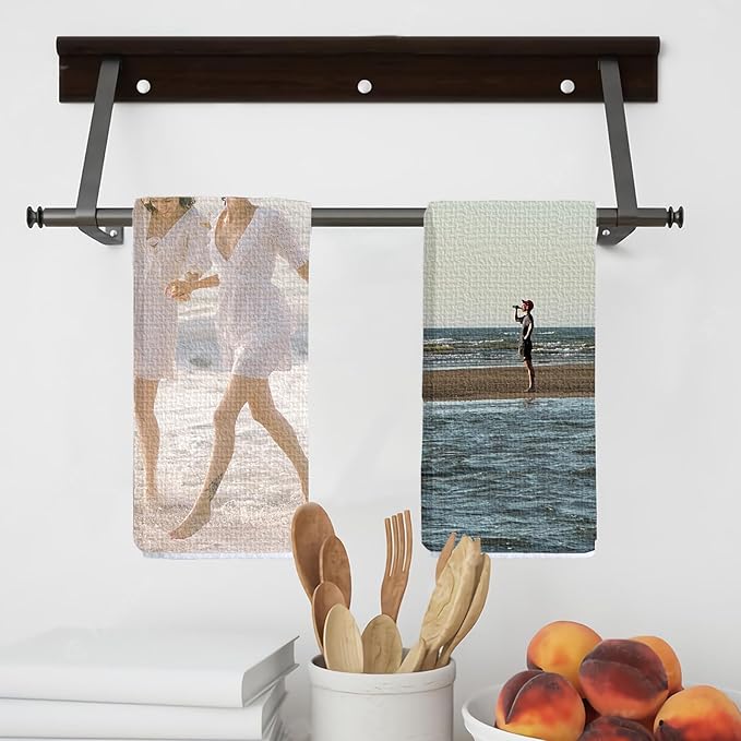 ubmpj Personalized Kitchen Towel Custom Waffle Weave Towel Gift for Housewarming Wedding Friend Birthday