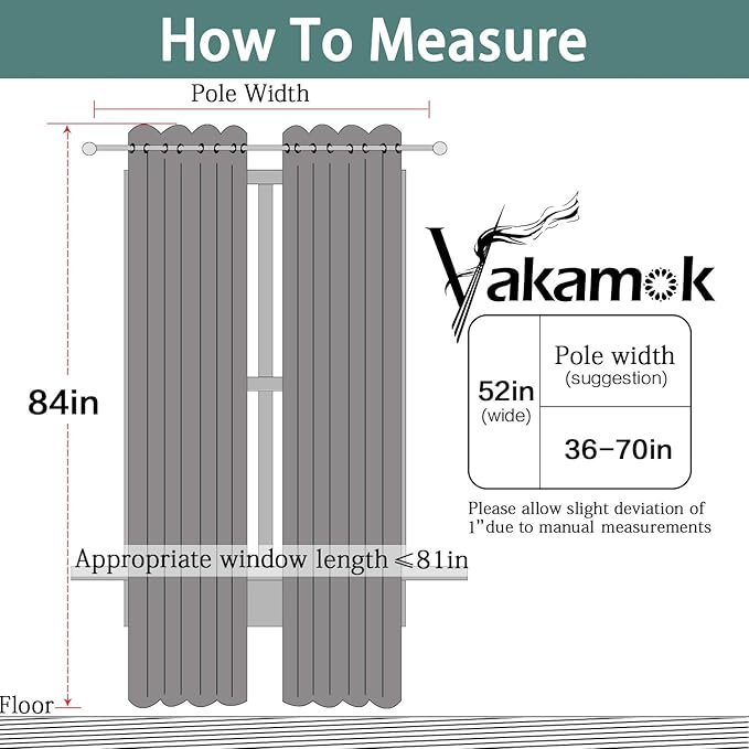 Yakamok Beige 100% Blackout Curtains, Thermal Insulated Total Blackout Drapes for Bedroom, Heat Blocking Window Curtains for Living Room(52Wx84L, 2 Panels)