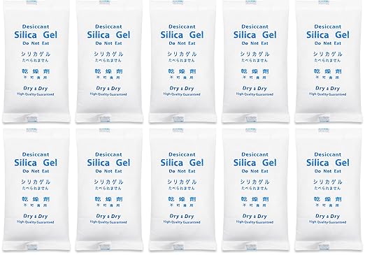 Dry & Dry 500 Gram [10 Packets] Silica Gel Packets Desiccants, Silica Packets - Rechargeable Silica Gel Packs, Desiccants Packets, Silica Gel