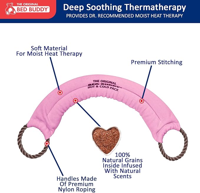 Bed Buddy Aromatherapy Heat Pad and Cooling Neck Wrap - Microwave Heating Pad for Sore Muscles - Cold Wrap Pack for Aches and Pain, Lavender Scent
