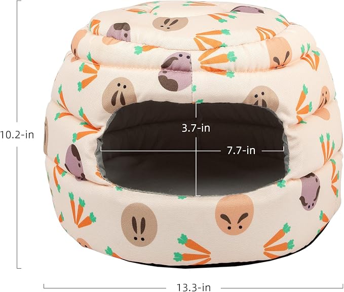 Niteangel Bunny Bed Big Guinea Pig Cave House Hideout for Rabbit Ferret Chinchilla Degu Hedgehogs Squirrel and Other Small Animals