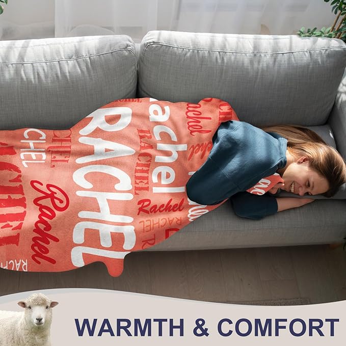 Ships Next Day, Personalized Blankets and Throws Custom Blanket with Name Customized Flannel Blanket for Kids Christmas Blanket Gifts for Teen Girls Boys