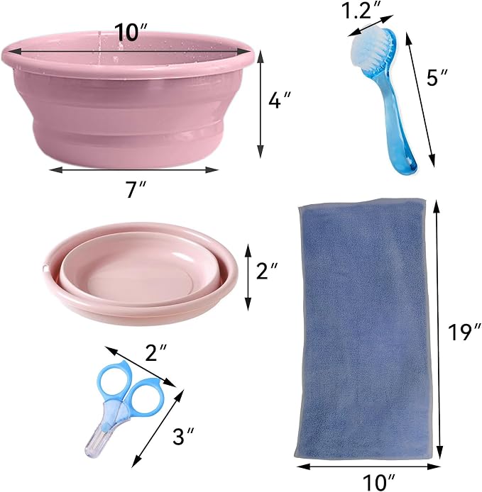 JSLZF Hedgehog Bath Supplies Grooming Kit: Foldable Bathtub, Nail Clippers, Bathing Brushes, Towel for Hedgehog Small Pets like Guinea Pigs