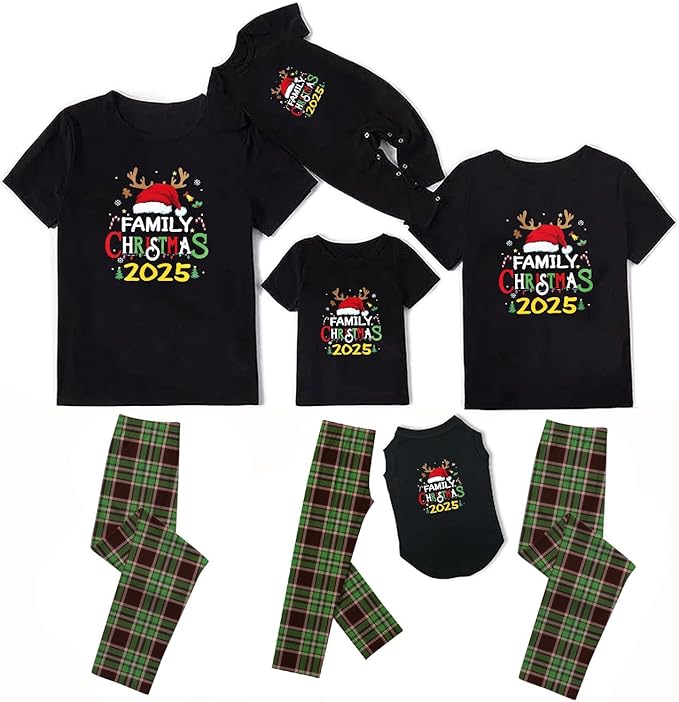 Family Christmas Pajamas Matching Sets Holiday Xmas Party Family Sleepwear Set Jammies for Couples