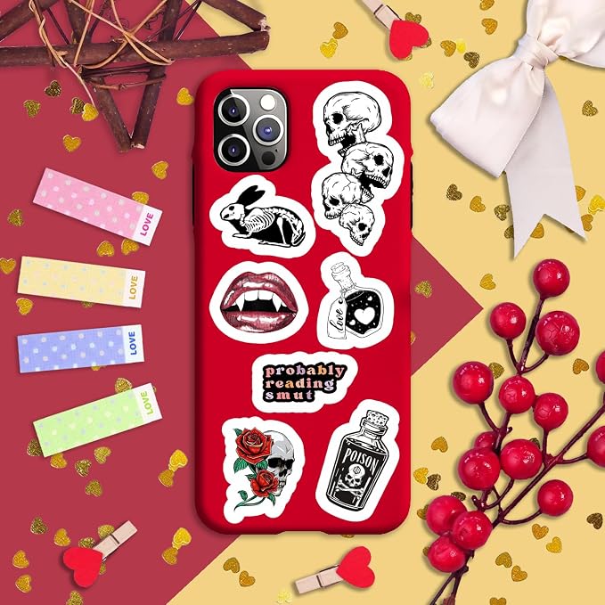 100Pcs Dark Romance Stickers for Water Bottle and Laptop - Dark Romance Party Supplies & Decorations, Waterproof Vinyl Decals, Love and Gothic Stickers, Gifts for Women & Men