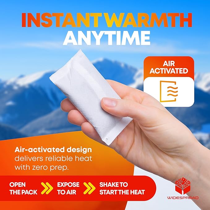 Hand Warmers Disposable 50 Pairs (100 Warmers) 11+ Hour Air-Activated Hot Hands Hand Warmers Bulk Pack - TSA Approved Pocket & Glove Warmers