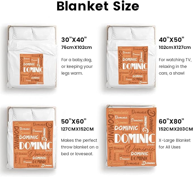 Dr.TOUGH Personalized Name Blanket Personalized Blanket for Adult Kids Flannel Customized Personalized Blankets and Throws