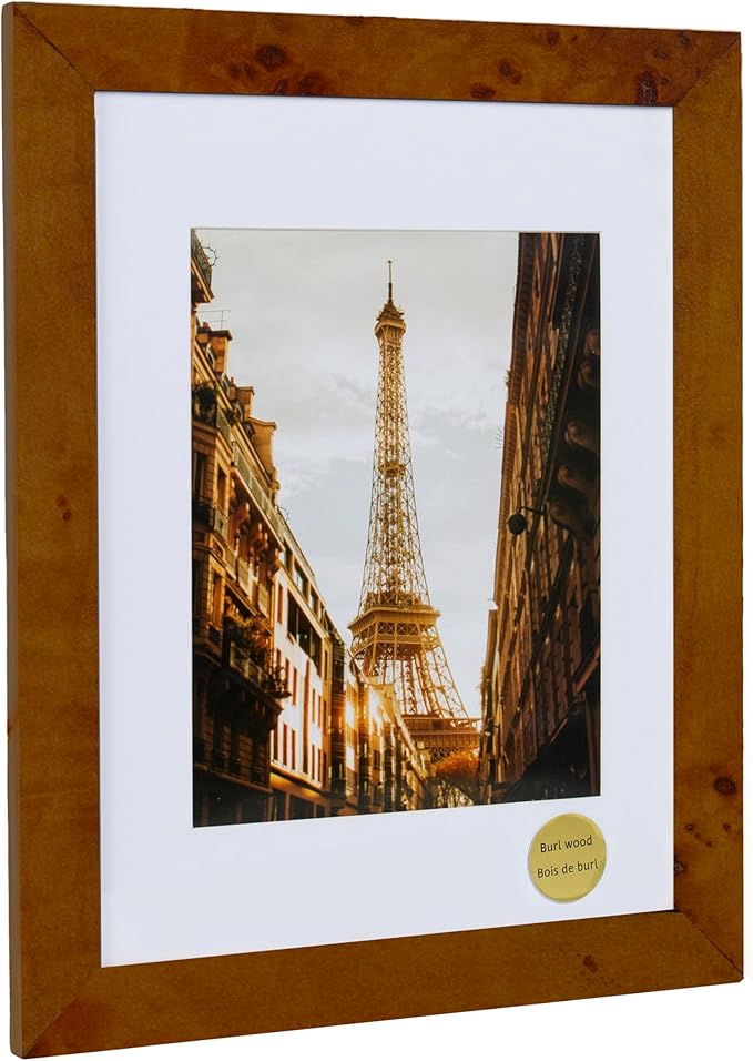 Concepts DHD, Burl Wood Picture frame, Wallhung Décor In Bulk, Perfect For Wall Photo Collage (11x14 matted to 8x10, 4 Pack)
