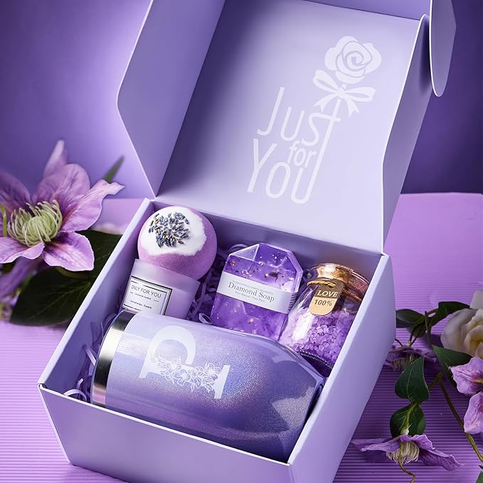 Birthday Gifts for Women, Personalized Gifts for Mom Sister Best Friend Wife Grandma Aunt, Unique Spa Relaxing Gift Baskets for Women Who Have Everything, Get Well Gifts, Self Care Gifts (P)