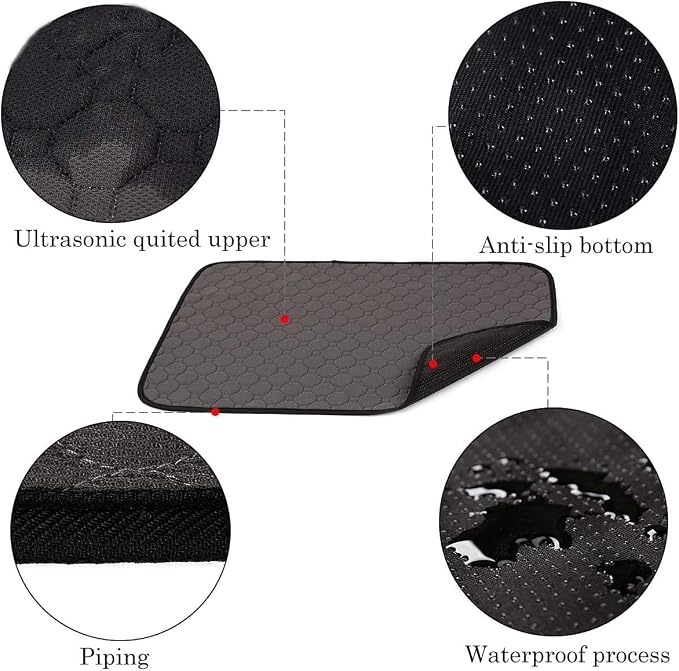 4 Pack Guinea Pig Cage Liners - Washable Guinea Pig Pee Pads, Waterproof Reusable & Anti Slip Guinea Pig Bedding Fast and Super Absorbent Pee Pad for Small Animals Rabbit Hamster Rat