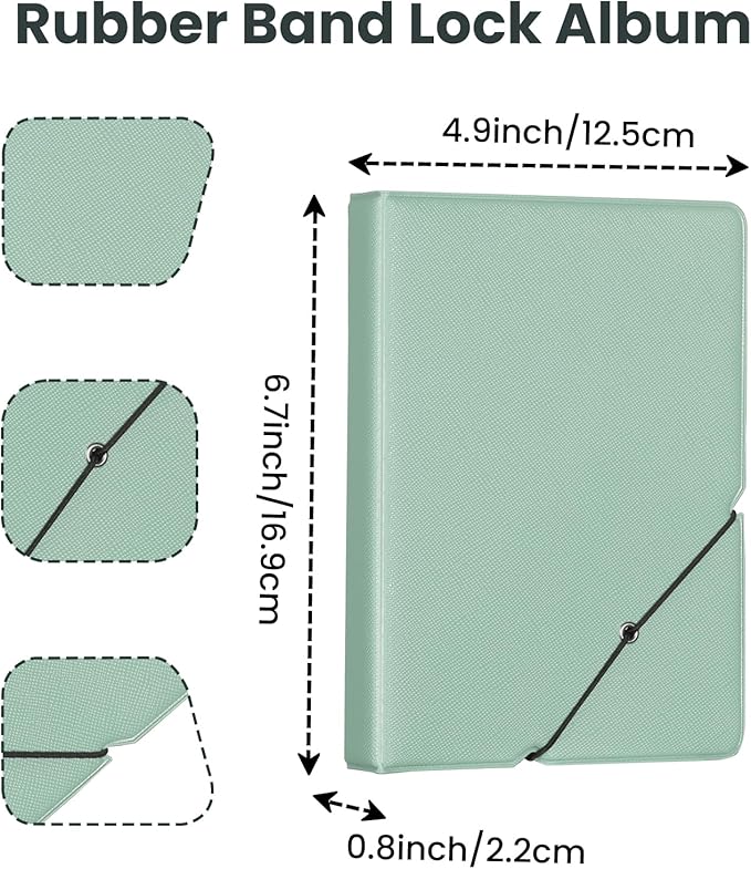 Lifting 2 Pack Small Photo Album 4x6 28 Pockets Plastic 4 x 6 Photo Book Album with Customizable Cover Mini Picture Album for Family Wedding Anniversary Baby Vacation (Mint Green)