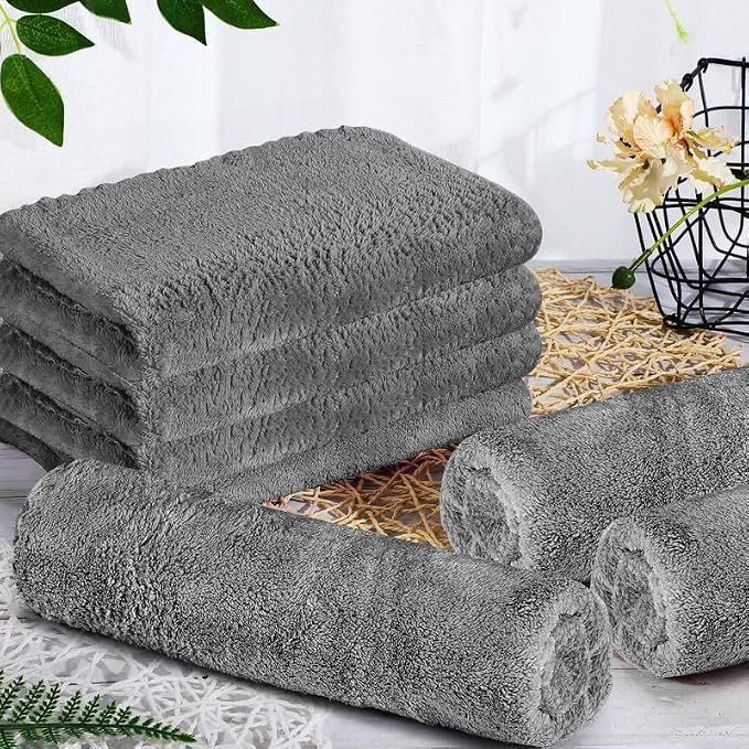 Newwiee 24 Pcs Guinea Pig Fleece Bedding Blankets Bulk Washable Small Animal Fleece Cage Liners Pet Wash Cloth Sleeping Mat Cover for Hamster Chinchilla Rabbit Hedgehog (14 x 30 Inch,Gray)