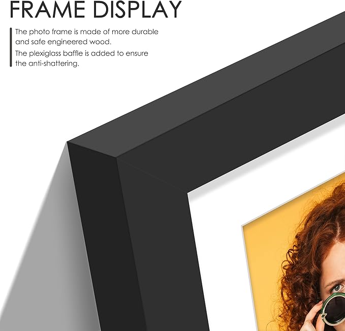 8x20 Collage Picture Frames Display Four 4x6 Picture Collage Wall Decor Wall Hanging or Tabletop Black