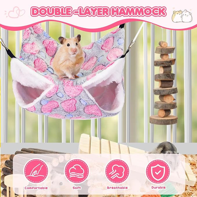 YedsIntu 3 Pcs Guinea Pig Hammock, Rat Ferret Hamster Hanging Hammock Guinea Pig Accessories for Small Animals Chinchilla Parrot Sugar Glider Ferret Squirrel (11"×11")