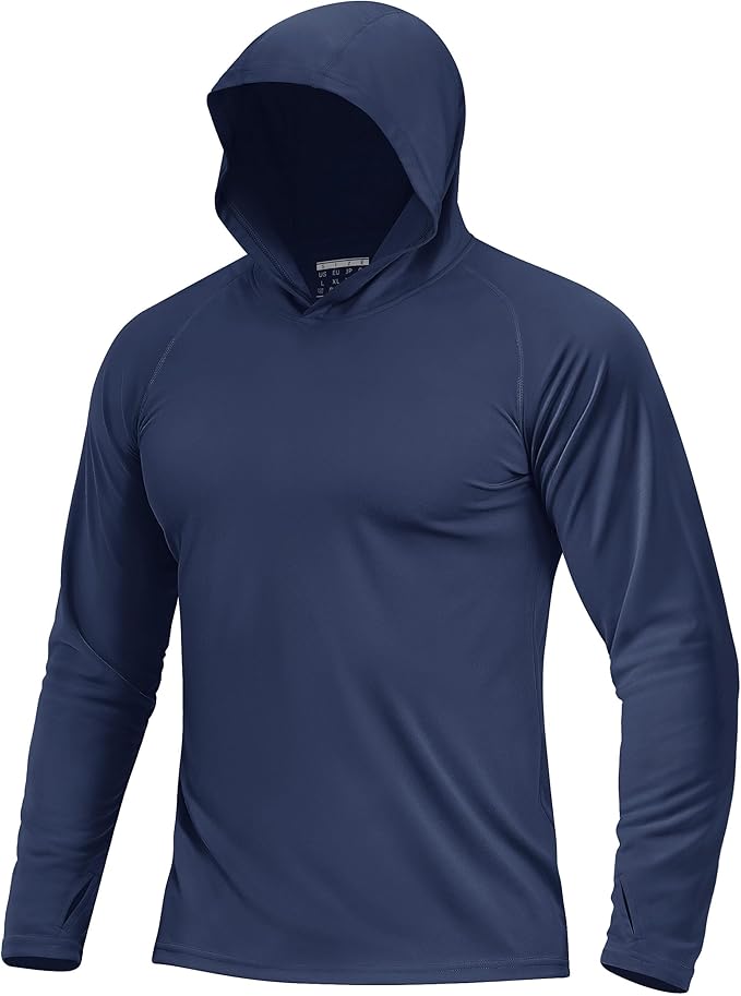 Boladeci Men's UPF 50+ Sun Protection Lightweight Hoodie Shirts Long Sleeve Fishing Shirt SPF UV Hiking Swim