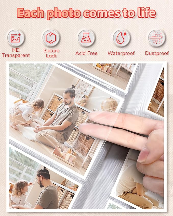 Photo Album 4x6 with 100 Pockets,Slip-in Picture Albums,Linen Cover Memory Book with Front Window,White Page Vertical Photo Book for Wedding,Family,Anniversare,Baby,Vacation