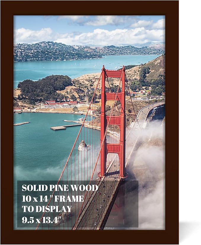 10x14 inch Wood Picture Frames for Wall Hanging,Diamond Painting Frames Rectangle Baby Scan Picture Frame for Family Walls Decoration,Anniversary,Wedding,Christmas,Halloween,Shower,Certificate (Brown)