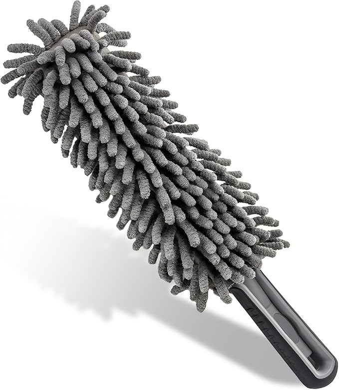 Car Interior Duster, Lint & Scratch Free Microfiber Dusting Tool with Comfy Handle, Multipurpose Hand-Held Duster Essential Cleaning Supplies for Vehicle Home Office
