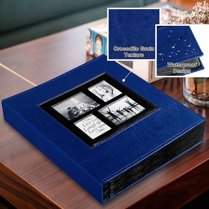 Ywlake Photo Album 4x6 600 Pockets Photos, Extra Large Capacity Family Wedding Picture Albums Holds 600 Horizontal and Vertical Photos Blue