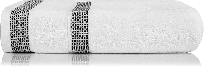 CASA COPENHAGEN Solitaire Towel, 2 Piece Bath Sheet Towel Set- White, 600 GSM Designed in Denmark Made of Soft Egyptian Cotton for Bathroom, Kitchen & Shower