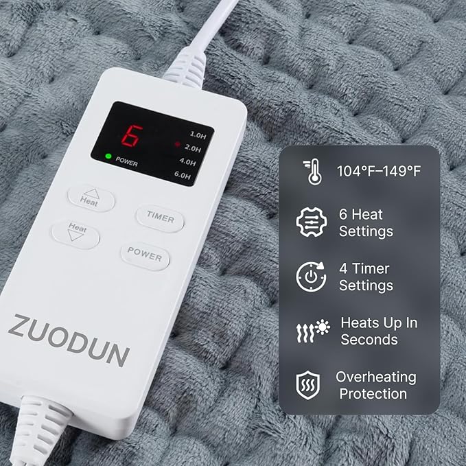 Heating Pad for Back, Neck, and Shoulder Pain Relief, Electric Heat Pad with 6 Heat Levels, Moist Heat Option, Auto Shut-Off, Birthday Christmas Gifts for Women Men Mom Dad Grandma, Gifts for her