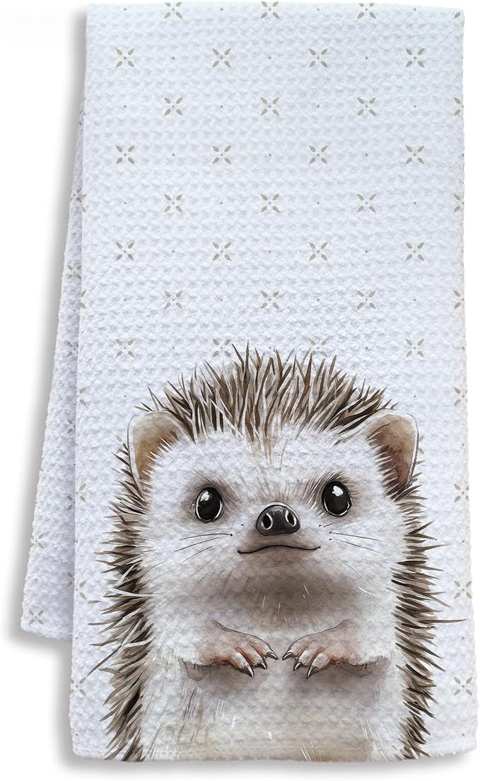 Cute Hedgehog Bathroom Hand Towels, Kids Bathroom Decor, Hedgehog Gifts, Forest Animal Nursery Decorative Hand Towels for Kids Bath Room Washroom Toilet, 16x24 Inch