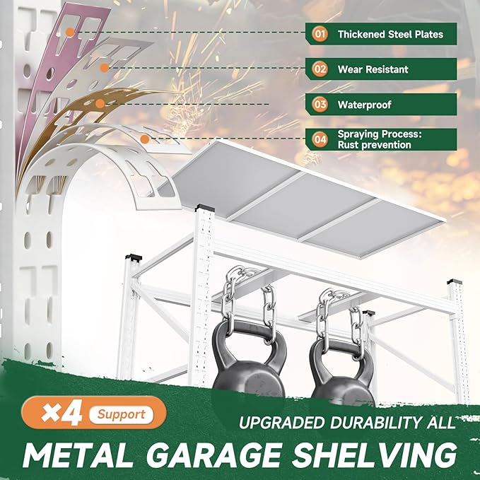 Letaya 3000LBS Storage Shelves Heavy Duty,70" H Garage Shelving Units, 4 Tier Adjustable Utility Rack Shelf,Large Metal Industrial Shelves,for Shop,Warehouse,Basement (48" W x 24" D x 70" H)
