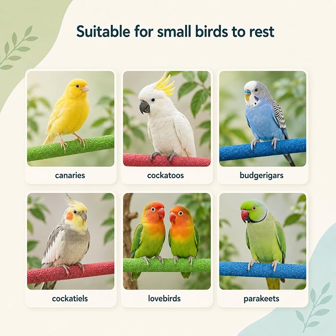3 Pcs Bird Perches for Cage, Parrot Perch Bird Perch Stand | Stand Toy, Colorful Wood Parrot Bird Perch Paw Grinding Stick, Birds Cage Accessories for Budgies, Parakeet, Cockatiel