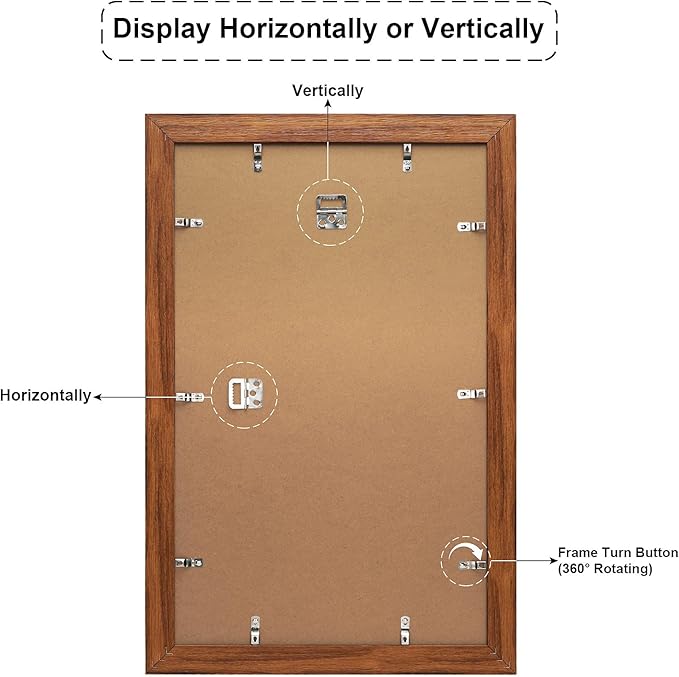 13x21 Picture Frame Display 10 opening 4X6 Picture Frame Collage,Multi Photo Frame with Mat,Plexiglass,Wall Mount Decor,Carbonized Brown Wood Grain