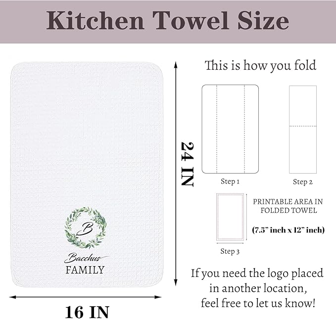 ubmpj Personalized Kitchen Towel Custom Waffle Weave Towel Gift for Housewarming Wedding Friend Birthday