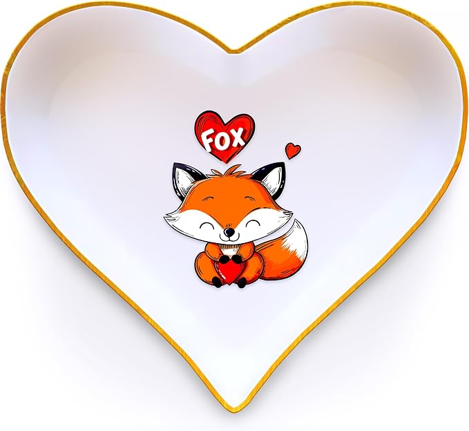 Fox Ring Holder Dish Tray, Gifts For Women Teens Girls, Fox Lovers Themed Stuff Accessories Things Decor Merch, Home Room Ring Earrings Necklace Organizer Holder!
