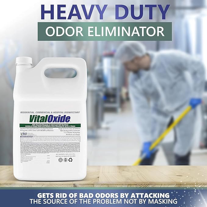 Vital Oxide Disinfectant, Deodorizer, Cleaner, Food-Contact Sanitizer, Virucide – (EPA registration #82972-1) – Kills Mold & Mildew, Eliminates Odors-2 Gallons