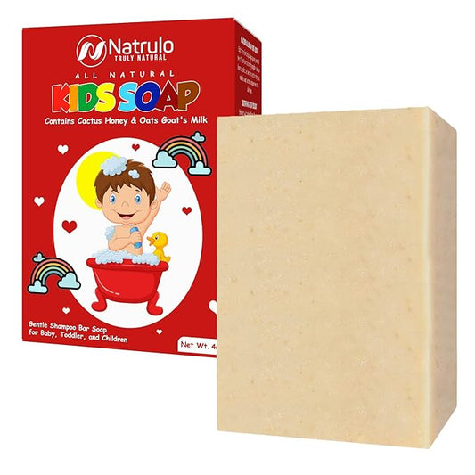 Cactus Honey & Oats Goats Milk Kids Soap, 4oz Wash Bar – Natural Oatmeal Soaps for Kids