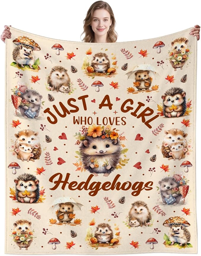 Hedgehog Blanket Gifts for Kids Women Girls,Hedgehogs Accessories Stuff Cute Animal Throw Blankets,Hedgehogs Gifts for Hedgehog Lovers Adults 50"x40"