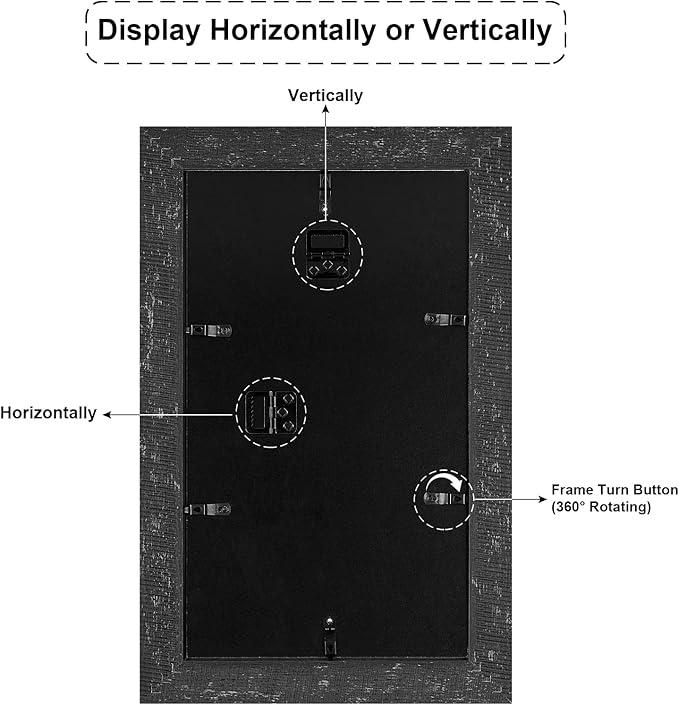 8x14 Picture Frame Display 3 opening 4X6 Picture Frame Collage,Multi Photo Frame with Mat,Plexiglass,Wall Hanging Decor,Black Wood Grain