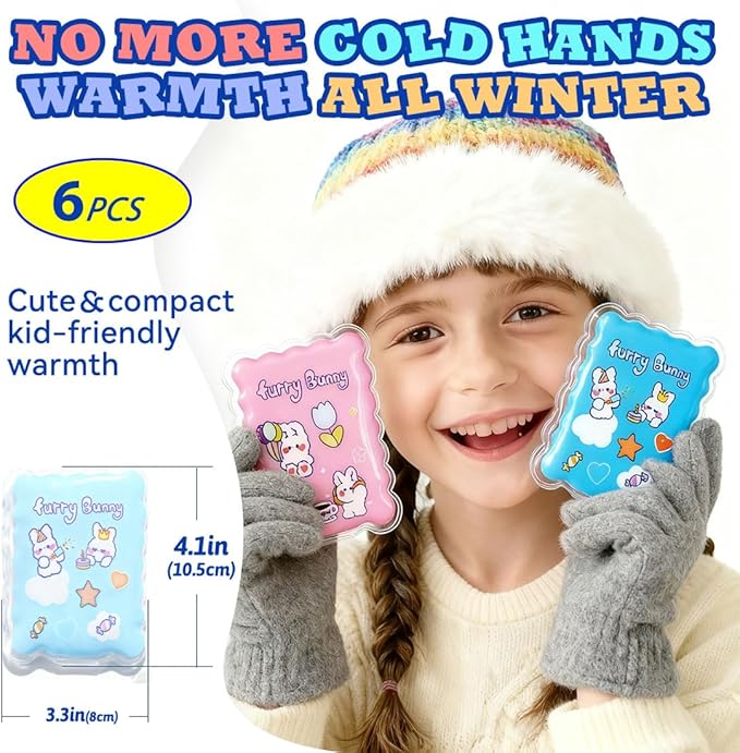 6 PCS Reusable Hand Warmers,Reusable Heat Packs，Cute Heating Pack, Hot Therapy Compress, Reusabl Heating Pad for Pain Relief and Camping, Outdoor & Portable