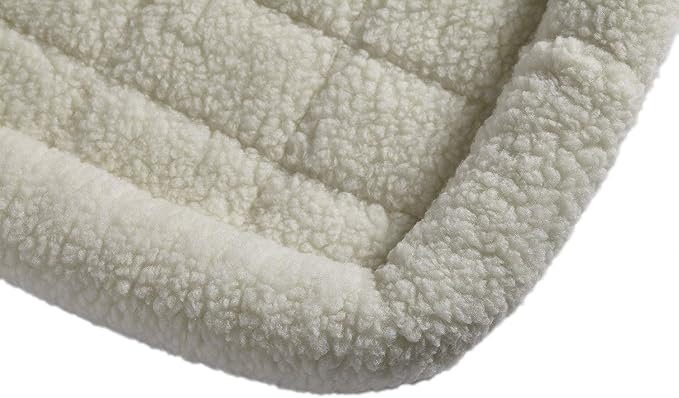 MidWest Homes for Pets QuietTime Dog Bed - White Fleece Bolster, Ultra-Soft and Machine Washable, Fits 30-Inch Crates and Carriers, for Medium Breed Dogs