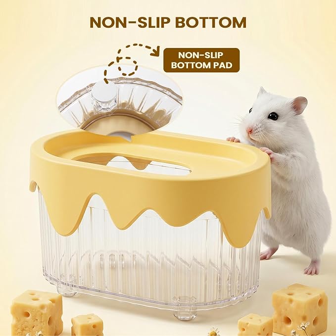 Small Animal Sand Bath Box – Dust Shower & Litter Tub for Hamsters | | Ergonomic Clear Bathing Container For Chinchilla, Dwarf Hamster, Gerbil, Guinea Pig & Hedgehog; Easy-Clean Toilet Tray