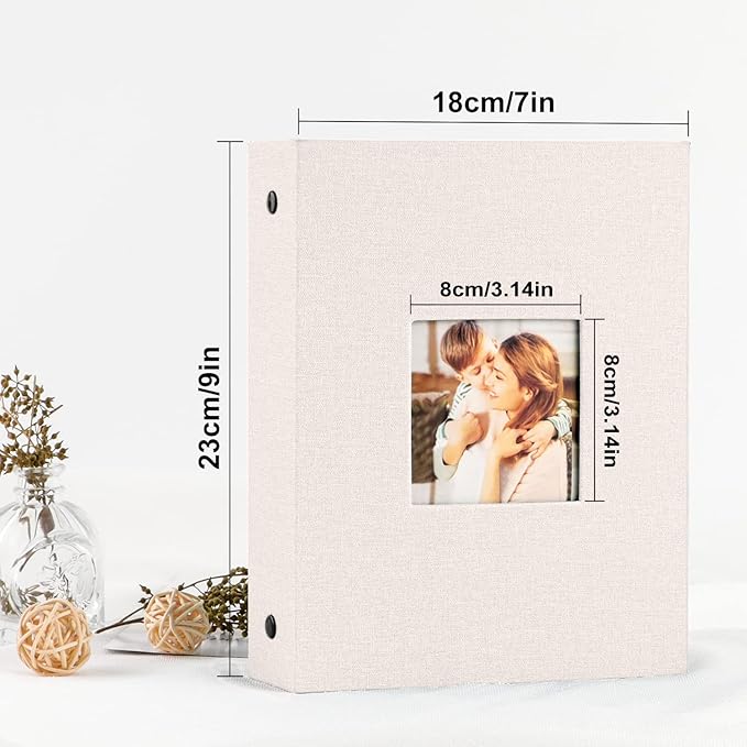 Ywlake Photo Album 4x6 200 Pockets 2 Packs, Linen Photo Albums Holds 200 Horizontal Pictures Only Beige (2 Packs)