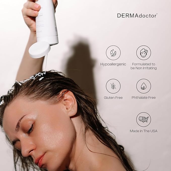 DERMAdoctor Tranquility Cleanser Dermatologist Formulated 2% Pyrithione Zinc for face body & Scalp - 7.10 oz