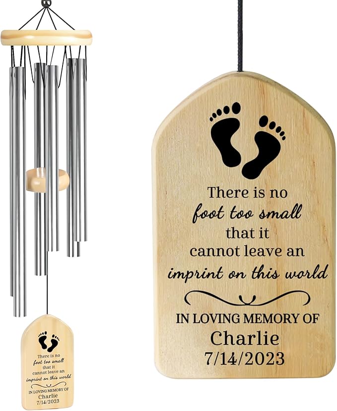 Loss of Baby Sympathy Gifts, Jocidea Baby Memorial Wind Chime, Infant Loss Gifts, Miscarriage Memorial, in Memory of Baby Loss, Loss of Child Personalized Gift