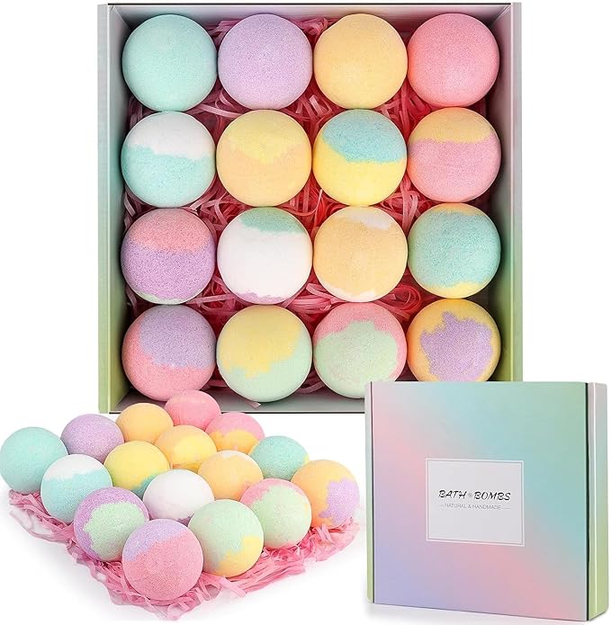 Bath Bombs Gift Set,16Pcs Organic Bath Bombs for Women Relaxing Bath Gifts for Women,Her on Birthday,Christmas