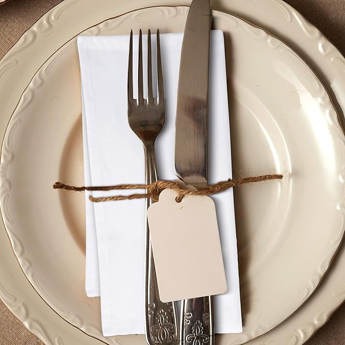 Urban Villa White Cloth Napkins Set of 12 100% Cotton Dinner Napkins Cloths Washable 18”x18” Absorbent Soft Durable Reusable-Ideal for Everyday Use Parties Wedding Thanks Giving Christmas Halloween