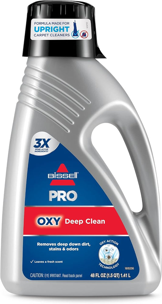 Bissell PRO OXY Carpet Deep Clean Solution, for use in leading upright carpet cleaners, 48oz, Removes deep down dirt, stains & odors
