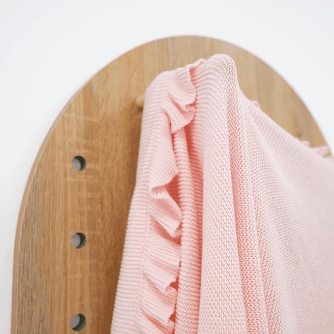 Ruffle Knit Blanket for Baby - 100% Luxury Soft Cotton Knit Warm Cozy Cuddle Stroller Crib Blanket for Newborns, Infants, & Toddlers (Pink)