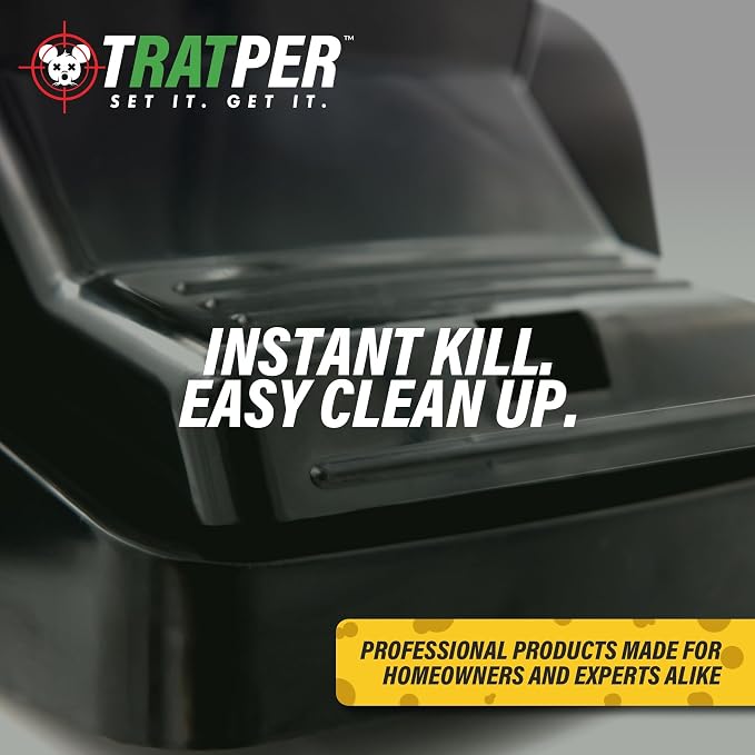 TRATPER Rat and Chipmunk Traps. Prevents Accidental Triggering with Dual Tunneled Design. Covered Snap Traps for Humane Kill, Reusable, Pest Control for Rats, Indoor & Outdoor Use. 2 Pack