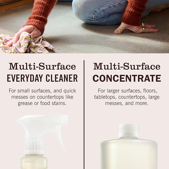 MRS. MEYER'S CLEAN DAY Multi-Surface Everyday Concentrate, Lemon Verbena Scent, 32 Fl Oz Bottle - 2 Pack