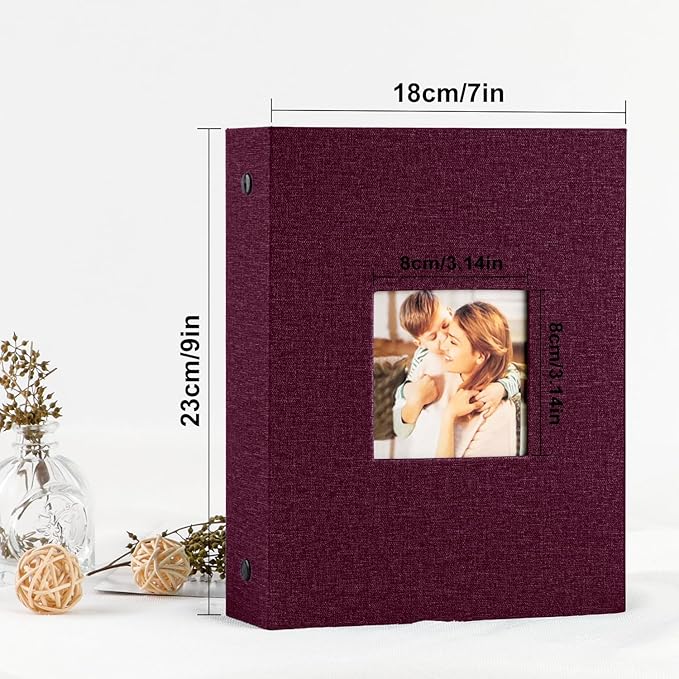 Ywlake Photo Album 4x6 200 Pockets Photos 2 Packs, Linen Photo Albums Holds 200 Horizontal Pictures Only Purple