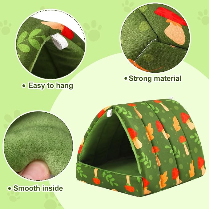 UPINS 2 Pack Guinea Pig Bed,Guinea Pig Hideout | Washable Small Animal House Cage Accessories,for Dwarf Rabbits Chinchillas Hamsters Hedgehogs Ferrets Bearded
