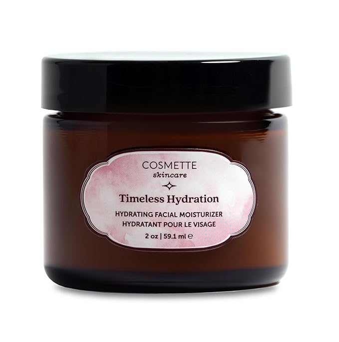 Cosmette Timeless Hydration - Anti Aging Hyaluronic Acid Face Moisturizer with Squalane, Ceramides, Vitamins C & E, Rosehip & Tamanu Oil - Vegan, Natural Skin Care for Clean Beauty, 2 Fl Oz